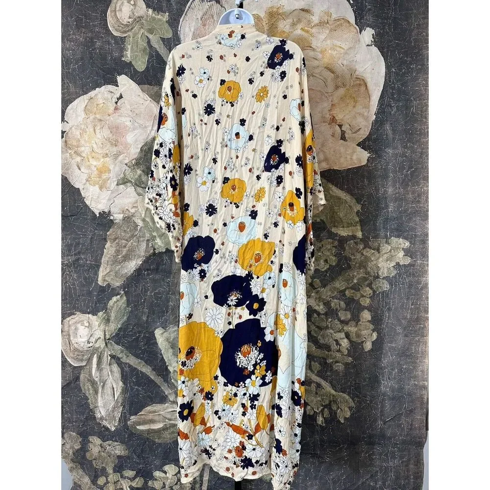 New Free People Hidden Hills Maxi Kimono One Size_8